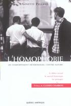 Couverture du livre « L homophobie » de Ginette Pelland aux éditions Quebec Amerique