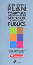 Couverture du livre « Liste Des Comptes Du Plan Comptable Des Etablissements Sociaux Et Medico Sociaux Publics » de Leroux aux éditions Ehesp