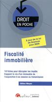 Couverture du livre « Fiscalité immobilière » de Gilles Meyer aux éditions Gualino