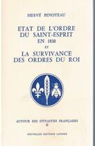 Couverture du livre « Etat ordre st-esprit en 1830 » de Herve Pinoteau aux éditions Nel