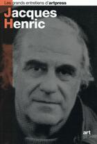 Couverture du livre « Jacques Henric » de  aux éditions Art Press