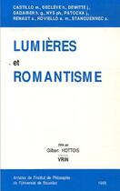 Couverture du livre « Lumieres Et Romantismes » de  aux éditions Vrin