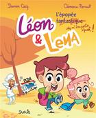 Couverture du livre « Léon et Léna Tome 3 : l'épopée fantastique » de Clemence Perrault et Damien Cerq aux éditions Dupuis