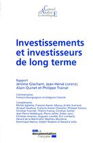 Couverture du livre « Investissements et investisseurs de long terme » de  aux éditions Documentation Francaise