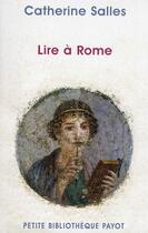 Couverture du livre « Lire à Rome » de Salles Catherine aux éditions Rivages