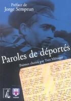 Couverture du livre « Paroles de deportes » de  aux éditions Editions De L'atelier
