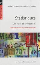 Couverture du livre « Statistiques, 2e edition - concepts et applications » de Cousineau/Haccoun aux éditions Pu De Montreal