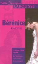 Couverture du livre « Bérénice » de Racine Jean aux éditions Larousse