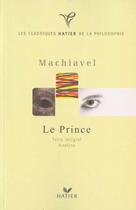 Couverture du livre « Machiavel Le Prince » de Thierry Menissier aux éditions Hatier