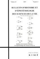 Couverture du livre « BULLETIN D'HISTOIRE ET D'EPISTEMOLOGIE DES SCIENCES DE LA VIE n.22 » de  aux éditions Kime