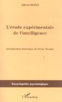 Couverture du livre « L'étude expérimentale de l'intelligence » de Alfred Binet aux éditions L'harmattan