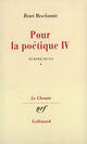 Couverture du livre « Pour la poetique - vol04 » de Henri Meschonnic aux éditions Gallimard (patrimoine Numerise)