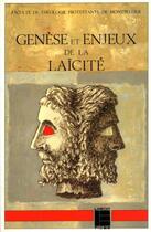 Couverture du livre « Genese enjeux laicite » de  aux éditions Labor Et Fides