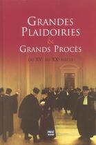 Couverture du livre « Grandes plaidoiries et grands proces » de  aux éditions Prat Prisma