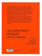 Couverture du livre « Les entreprises critiques » de Yann Toma aux éditions Cite Du Design