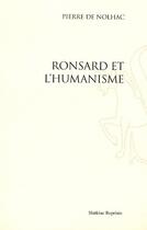 Couverture du livre « Ronsard et l'humanisme » de Nolhac Pierre aux éditions Slatkine