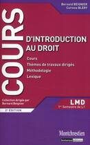 Couverture du livre « Cours d'introduction au droit ; cours, thèmes de travaux, méthodologie, lexique (2ème édition) » de Beignier/Blery aux éditions Lgdj