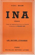 Couverture du livre « Ina » de Vicki Baum aux éditions Nel