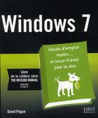 Couverture du livre « Windows 7 » de Pogue David aux éditions First Interactive
