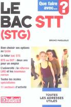 Couverture du livre « Que faire avec le bac stt stg » de Bruno Magliulo aux éditions L'etudiant