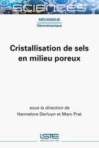 Couverture du livre « Cristallisation de sels en milieu poreux » de Hannelore Derluyn et Marc Prat aux éditions Iste