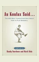 Couverture du livre « As koufax said... » de Voorhees Randy aux éditions Mcgraw-hill Education