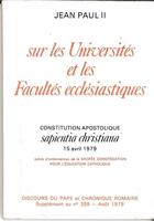 Couverture du livre « Sur les Universités catholiques : Constitution apostolique » de Jean-Paul Ii aux éditions Tequi