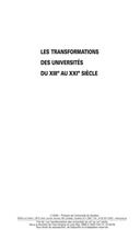 Couverture du livre « Les transformations des universités du XIII au XXI siècle » de Lyse Roy et Yves Gingras aux éditions Pu De Quebec