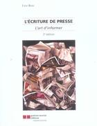 Couverture du livre « L'ecriture de presse - l'art d'informer (2ed) (2e édition) » de Line Ross aux éditions Gaetan Morin