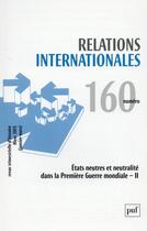 Couverture du livre « Relations Internationales N.160 » de Relations Internationales aux éditions Puf