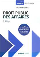 Couverture du livre « Droit public des affaires (5e édition) » de Sophie Nicinski aux éditions Lgdj