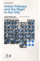 Couverture du livre « Urban policies and the right to the city » de Bernard Jouve aux éditions Pu De Lyon