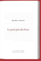 Couverture du livre « Le parti-pris des lieux » de Michel Collot aux éditions Lettre Volee