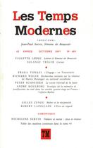 Couverture du livre « Revue Les temps modernes » de Collectif Gallimard aux éditions Gallimard