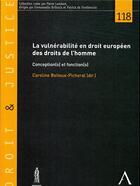 Couverture du livre « La vulnérabilité en droit européen des droits de l'homme ; conception(s) et fonction(s) » de Caroline Boiteux-Picheral aux éditions Anthemis