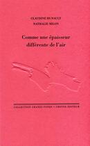 Couverture du livre « Comme une épaisseur différente de l'air » de Claudine Hunault et Nathalie Milon aux éditions Cheyne