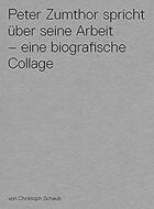 Couverture du livre « Peter zumthor spricht uber seine arbeit dvd » de  aux éditions Scheidegger