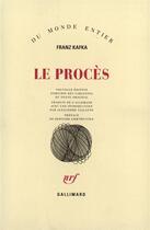 Couverture du livre « Le procès » de Franz Kafka aux éditions Gallimard