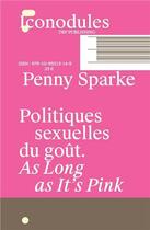 Couverture du livre « Penny Sparke as long as it's pink... politiques sexuelles du goût » de Penny Sparke aux éditions T Et P
