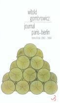 Couverture du livre « Journal paris berlin » de Witold Gombrowicz aux éditions Christian Bourgois