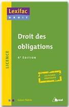 Couverture du livre « Droit des obligations ; licence ; fiches pratiques (4e édition) » de Gulsen Yildirim aux éditions Breal