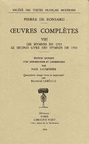 Couverture du livre « Oeuvres complètes t.8 ; les hymnes de 1555 » de Pierre De Ronsard aux éditions Stfm