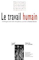 Couverture du livre « Le travail humain 2021-2, vol. 84, n.2 » de  aux éditions Puf