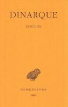 Couverture du livre « Discours » de Dinarque aux éditions Belles Lettres