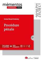 Couverture du livre « Procédure pénale (édition 2020/2021) » de Corinne Renault-Brahinsky aux éditions Gualino