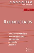 Couverture du livre « Rhinocéros, d'Eugène Ionesco » de  aux éditions Editions Du Cenacle