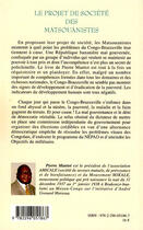 Couverture du livre « Projet de société des matsouanistes » de Pierre Mantot aux éditions Editions L'harmattan