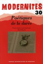 Couverture du livre « Poétiques de la durée » de Michel Braud aux éditions Pu De Bordeaux