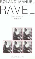 Couverture du livre « Ravel » de Manuel-R aux éditions Memoire Du Livre