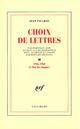 Couverture du livre « Choix de lettres - vol01 - 1917-1936 » de Jean Paulhan aux éditions Gallimard (patrimoine Numerise)